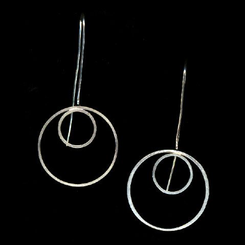 2 Ring Circle Drop Earrings