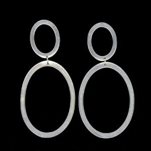Large 2 Vertical Oval Earring